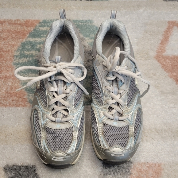 Skechers Shape Ups Walking Shoes Blue Silver  Size 8.5 - Picture 2 of 9